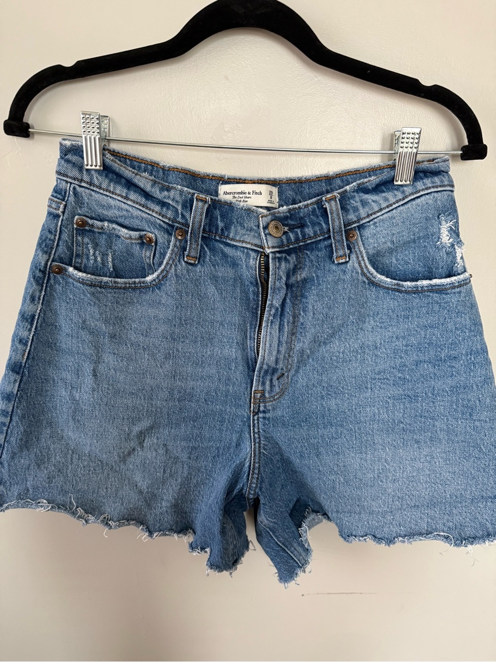 Abercrombie & Fitch Light Wash Denim Cutoff Shorts
